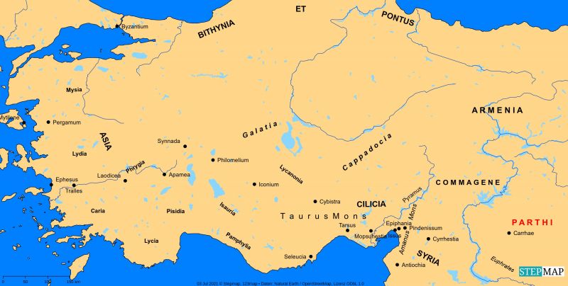 Karte Statthalterschaft Ciceros in Kilikien
