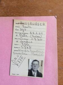 Ausweis von Emile Augsburger Ausweis von Emile Augsburger