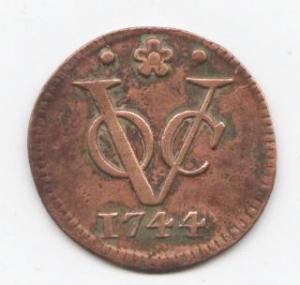 Kleinmünze der Niederländischen Ostindien Kompanie von 1744 Kleinmünze der Niederländischen Ostindien Kompanie von 1744