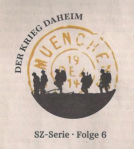 Logo der Serie "Der Krieg daheim" (Süddeutsche Zeitung vom 9./10.08.2014)