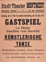 Abb. 5: Plakat zu einer Veranstaltung für deutsche Soldaten in der Etappe, Bibliothek für Zeitgeschichte, 2.22/21