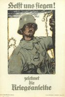 Abb. 6: Die Ikone der Kriegsanleihe-Werbung: „Helft uns siegen!“ von Fritz Erler, 1917, Bibliothek für Zeitgeschichte, 2.5/5